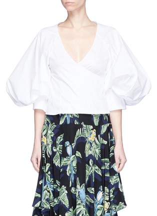 Main View - Click To Enlarge - CAROLINE CONSTAS - 'Josie' puff sleeve poplin blouse