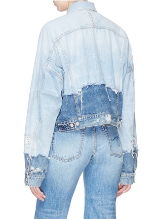 Back View - Click To Enlarge - R13 - 'Double Shredded' distressed denim jacket
