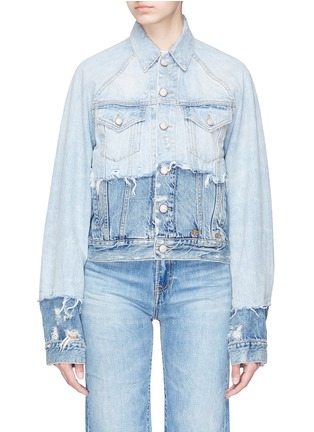 Main View - Click To Enlarge - R13 - 'Double Shredded' distressed denim jacket