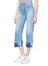 Front View - Click To Enlarge - R13 - 'Camile' layered frayed cuff jeans