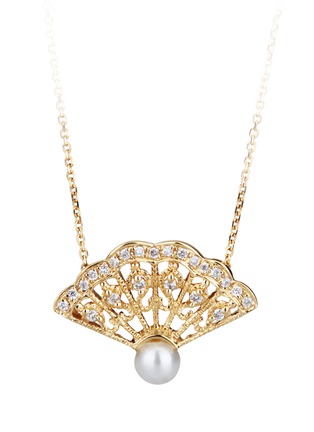 Main View - Click To Enlarge - BAO BAO WAN - Fan' diamond pearl 18k yellow gold necklace