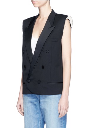 Front View - Click To Enlarge - SAINT LAURENT - Deconstructed wool suiting vest