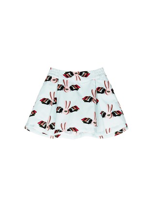 Main View - Click To Enlarge - HELEN LEE - Bunny graphic print twill flare kids skirt