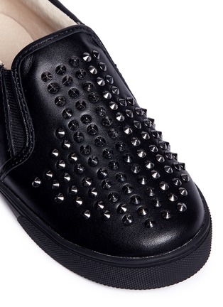 Detail View - Click To Enlarge - AKID - 'Liv' stud leather kids skate slip-ons