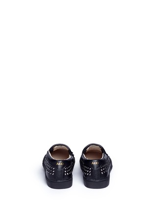 Back View - Click To Enlarge - AKID - 'Liv' stud leather kids skate slip-ons