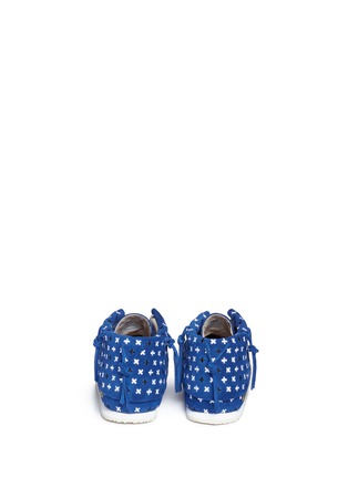 Back View - Click To Enlarge - AKID - 'Stone Plus Sign' embroidered kids moccasins
