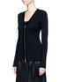 Front View - Click To Enlarge - MS MIN - Zip front rib knit cardigan