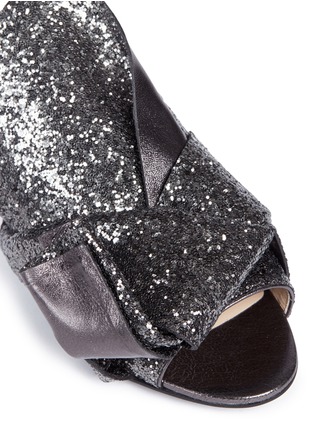 Detail View - Click To Enlarge - NO.21 - Coarse glitter bow slide sandals