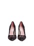 Front View - Click To Enlarge - PEDDER RED - Floral guipure lace pumps