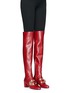 Figure View - Click To Enlarge - STELLA LUNA - 'Stella XXL' turnlock buckle leather thigh high boots