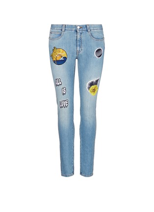 Main View - Click To Enlarge - STELLA MCCARTNEY - Surf embroidered patch cropped boyfriend jeans
