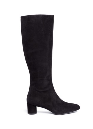 Main View - Click To Enlarge - STELLA LUNA - Turnlock zip knee high suede boots