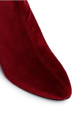 Detail View - Click To Enlarge - STELLA LUNA - 'Architect 50' turnlock zip pull velvet ankle boots