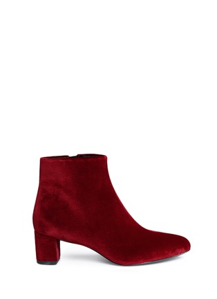 Main View - Click To Enlarge - STELLA LUNA - 'Architect 50' turnlock zip pull velvet ankle boots