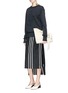 Figure View - Click To Enlarge - 10142 - 'B Pouch' belted folded leather clutch