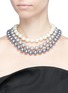 Figure View - Click To Enlarge - KENNETH JAY LANE - Cultura pearl tiered necklace