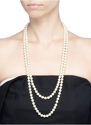 Figure View - Click To Enlarge - KENNETH JAY LANE - Two row glass pearl necklace