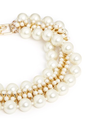 Detail View - Click To Enlarge - KENNETH JAY LANE - Beaded three row glass pearl necklace