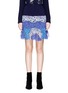 Main View - Click To Enlarge - HELEN LEE - Colourblock crepe panel guipure lace peplum skirt