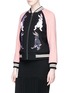 Detail View - Click To Enlarge - HELEN LEE - Bunny embroidered wool-cashmere felt bomber jacket