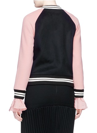Figure View - Click To Enlarge - HELEN LEE - Bunny embroidered wool-cashmere felt bomber jacket