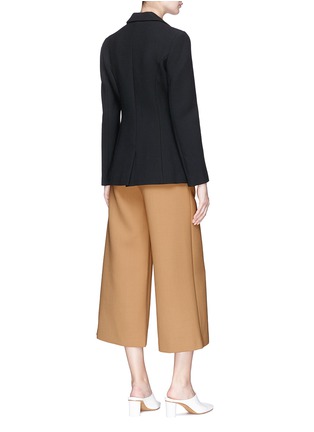 Back View - Click To Enlarge - HELEN LEE - O-ring belt cady crepe suiting jacket