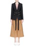 Main View - Click To Enlarge - HELEN LEE - O-ring belt cady crepe suiting jacket