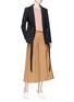 Figure View - Click To Enlarge - HELEN LEE - O-ring belt cady crepe suiting jacket