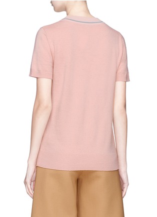 Back View - Click To Enlarge - HELEN LEE - Bunny embroidered wool-cashmere knit top