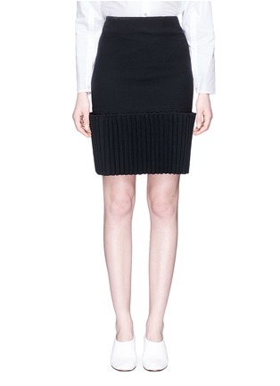 Main View - Click To Enlarge - HELEN LEE - Pleated panel wool skirt