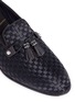 Detail View - Click To Enlarge - 10176 - Tassel satin basketweave loafers