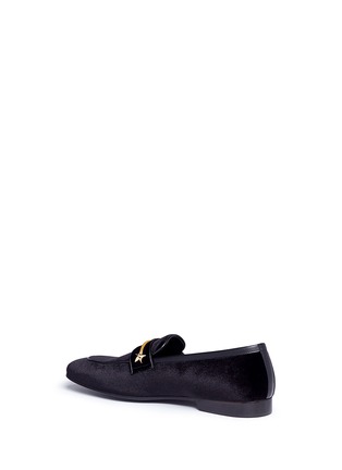 Detail View - Click To Enlarge - 10176 - Star stud velvet loafers