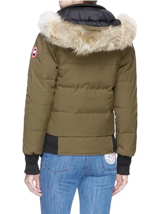 Figure View - Click To Enlarge - CANADA GOOSE - 'Savona' coyote fur hooded down puffer bomber jacket