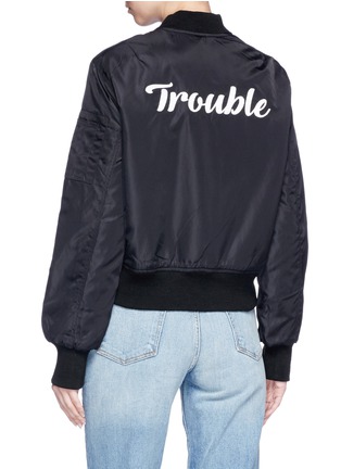 Figure View - Click To Enlarge - 73404 - 'Trouble' embroidered bomber jacket