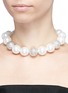 Figure View - Click To Enlarge - KENNETH JAY LANE - Glass crystal pavé bead and pearl necklace