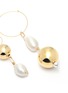 Detail View - Click To Enlarge - MOUNSER - 'Pagoda Fruit Baroque Pearl' mismatched hoop earrings