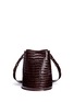 Detail View - Click To Enlarge - CREATURES OF COMFORT - Small croc embossed leather bucket bag