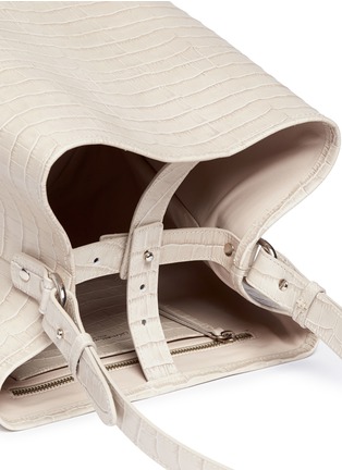 Detail View - Click To Enlarge - CREATURES OF COMFORT - Croc embossed leather bag