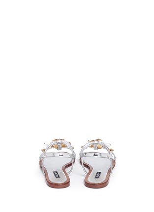 Back View - Click To Enlarge - - - Jewelled seashell charm mirror leather sandals