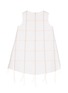 Figure View - Click To Enlarge - COMME MOI - Fringed windowpane check crepe kids shift dress