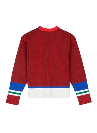 Figure View - Click To Enlarge - COMME MOI - Colourblock rib knit kids cardigan