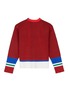 Figure View - Click To Enlarge - COMME MOI - Colourblock rib knit kids cardigan