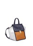Detail View - Click To Enlarge - A-ESQUE - 'Box Base Backpack Miniature' in colourblock leather