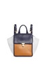 Main View - Click To Enlarge - A-ESQUE - 'Box Base Backpack Miniature' in colourblock leather