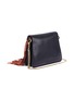 Detail View - Click To Enlarge - JW ANDERSON - 'Pierce' barbell ring fringe mini leather crossbody bag