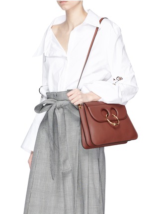 Figure View - Click To Enlarge - JW ANDERSON - 'Pierce' barbell ring medium leather shoulder bag