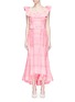 Main View - Click To Enlarge - 72722 - Belted check plaid maxi dress