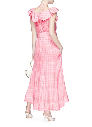 Figure View - Click To Enlarge - 72722 - Belted check plaid maxi dress