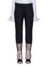 Main View - Click To Enlarge - 72722 - Beaded lattice fringe cropped twill pants