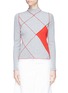 Main View - Click To Enlarge - 10199 - Reverse seam diamond pattern sweater